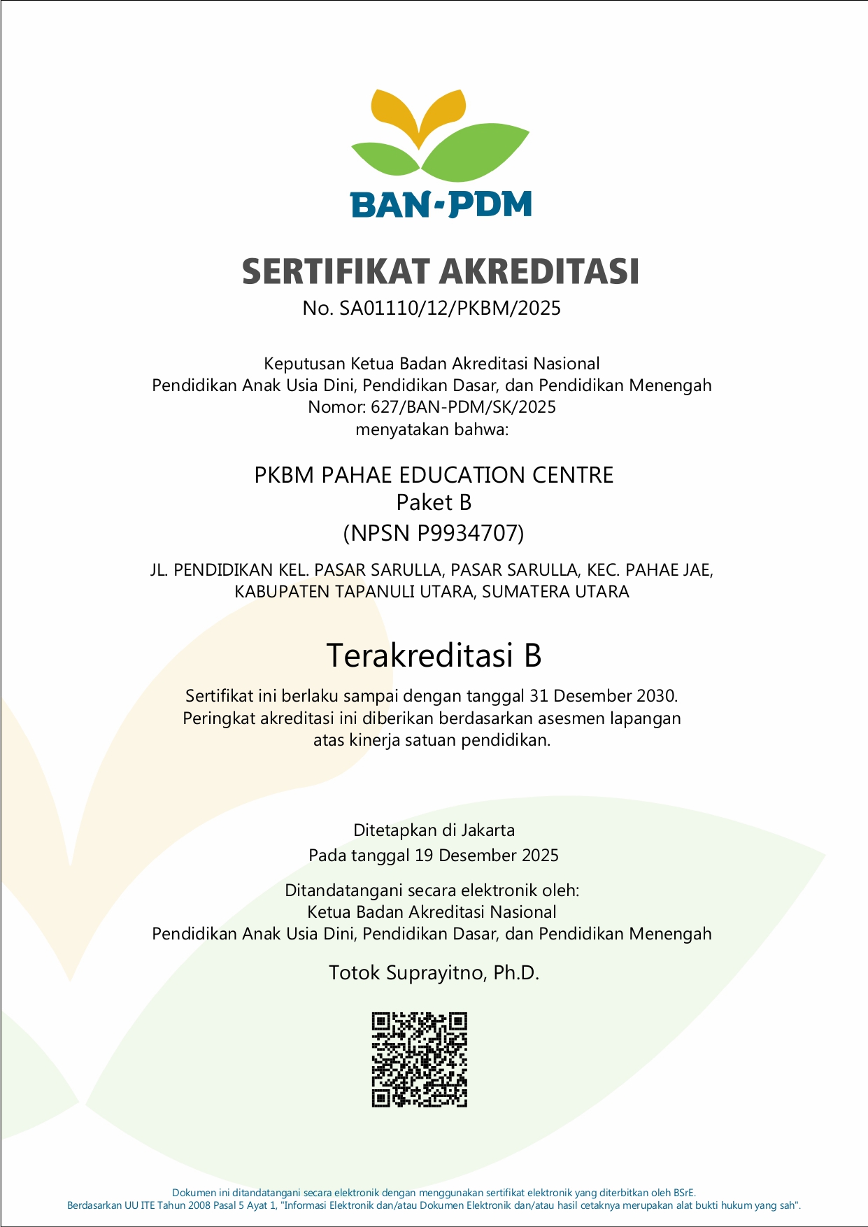 SERTIFIKAT AKREDITASI_PAKET B